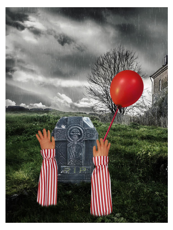 Horror Clown Lawn Prop